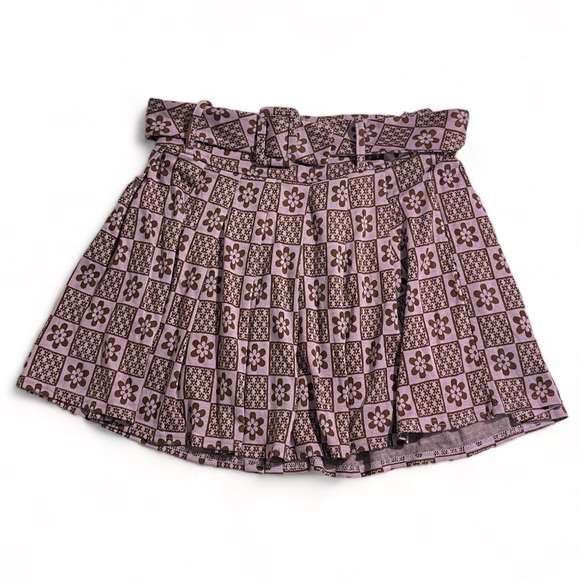 just polly Dresses & Skirts - Just Polly Juniors' Printed Pleated Skirt - Mauve Flower, Size S, NWT